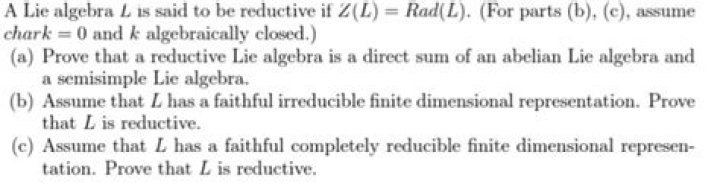 An Alternative Definition of Reductive Lie Algebra?