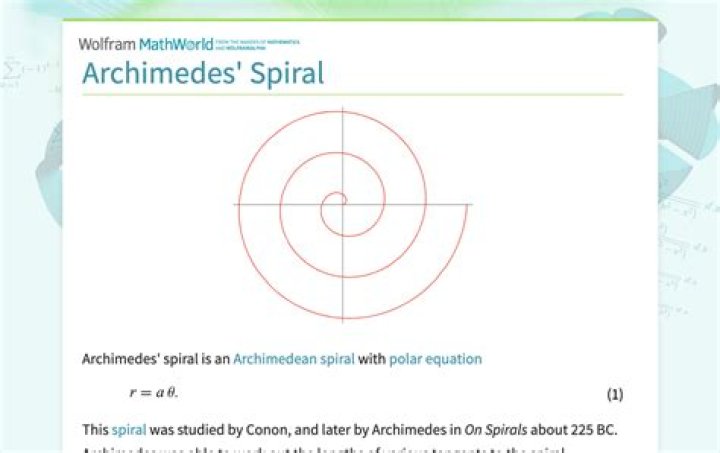 area of part of Archimedes's spiral