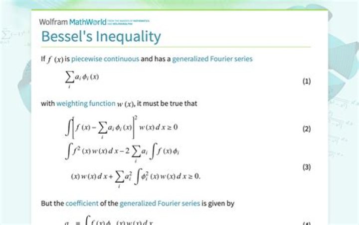Bessels inequality proof