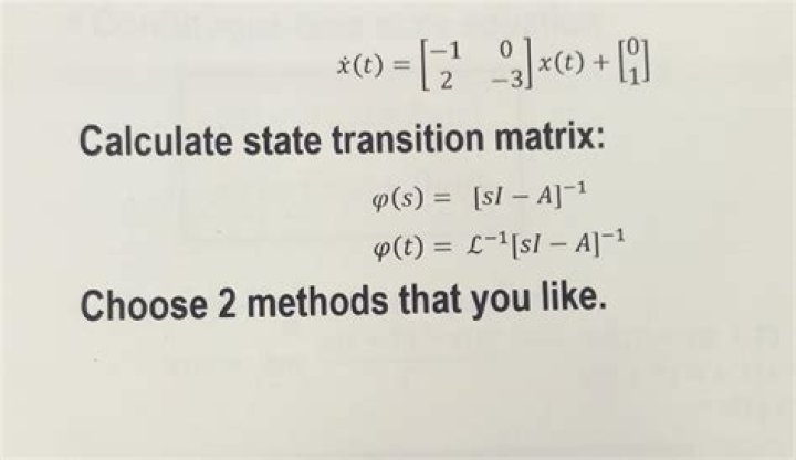 Calculate state transition matrix