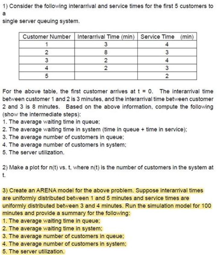 Calculating number of customers in a queue