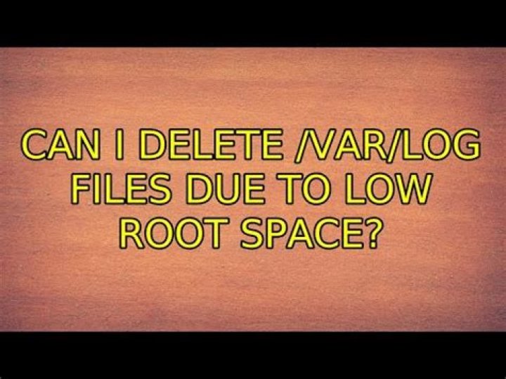 Can I delete /var/log files due to low root space?