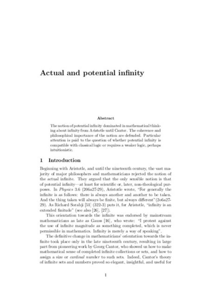 Can we formally distinguish between actual and potential infinities?