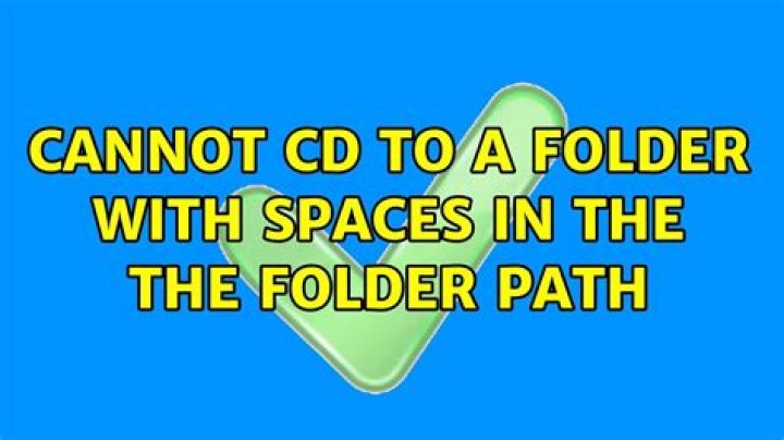 Cannot cd to a folder with spaces in the the folder path