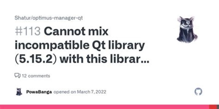 Cannot mix incompatible Qt library