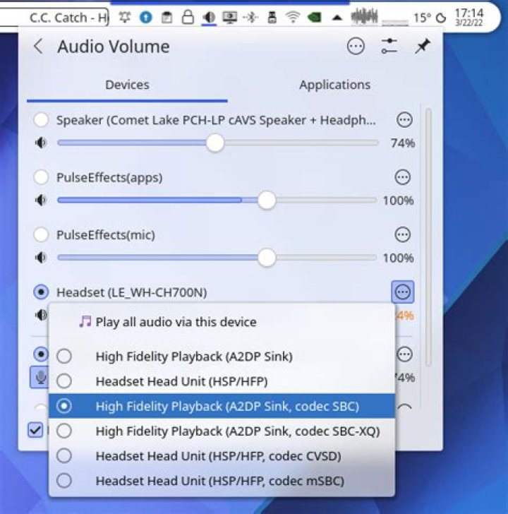 Change Bluetooth Headphones default audio mode (A2DP Sink vs HSP/HFP)