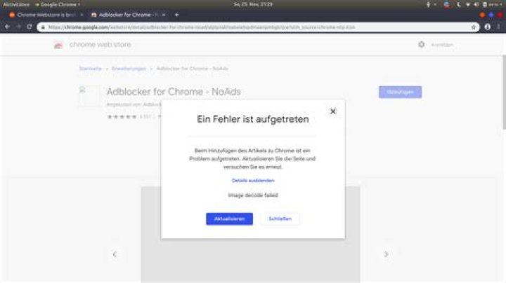 Chrome Webstore is broken (Image Decode failed)