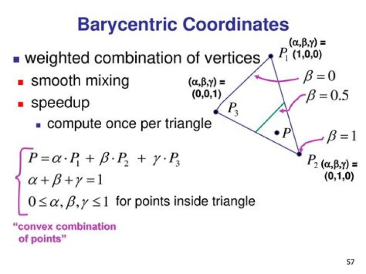 Clarificaiton on barycentric coordinates