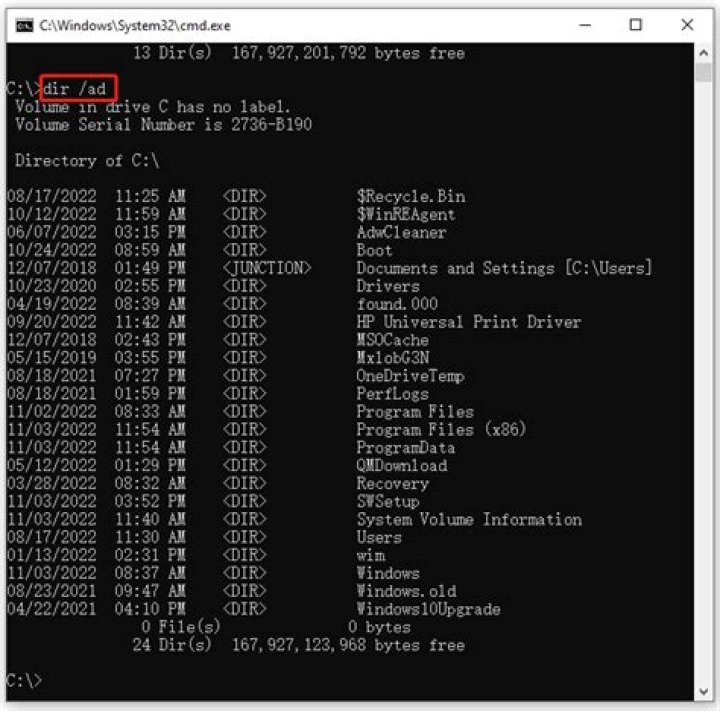 Command to print host and current working directory