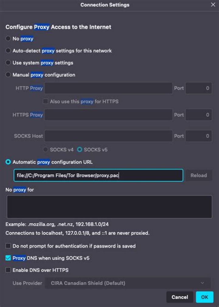 Configuring Firefox to use a proxy from the command line