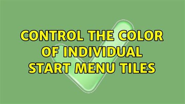 Control the color of individual start menu tiles