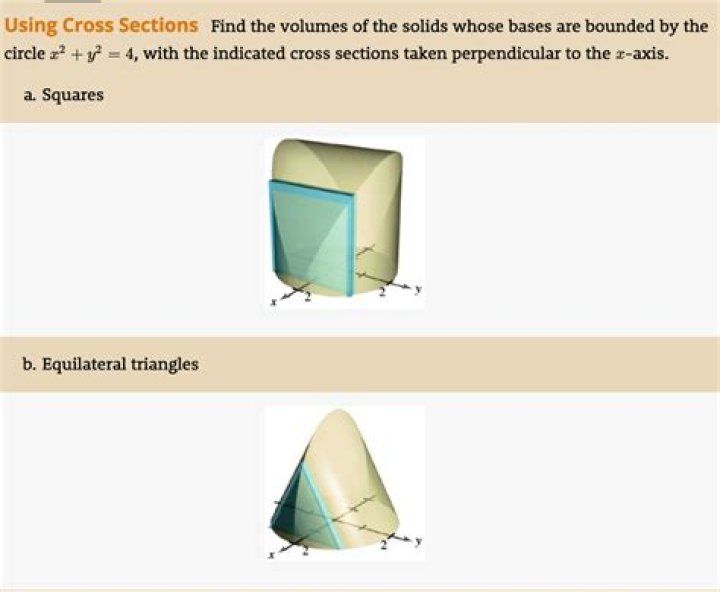 Cross section with equilateral triangles and integration
