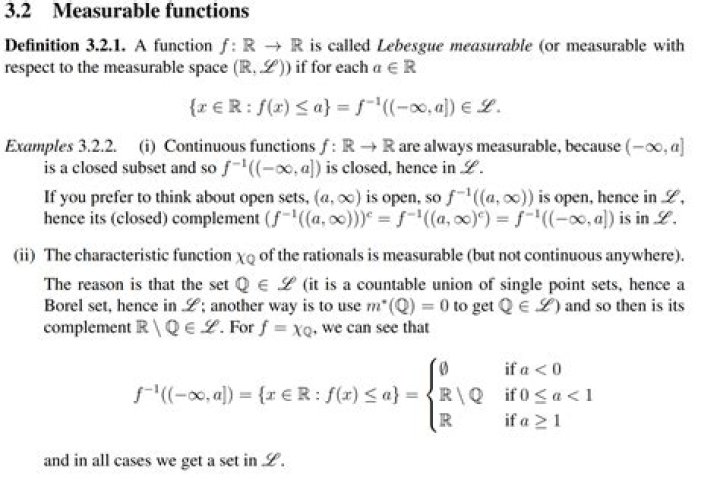 Definition of a measurable function?