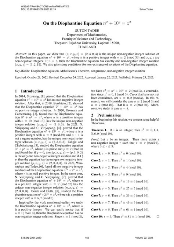 Diophantine equation: $(x-y)^2=x+y$