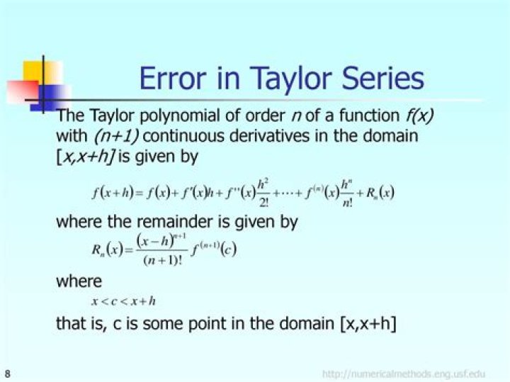 Error Estimation Using Taylor's Theorem