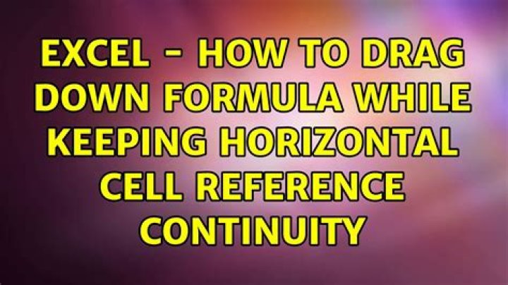 Excel - how to drag down formula while keeping horizontal cell reference continuity