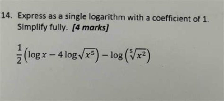 Express as a single logarithm with a coefficient of 1