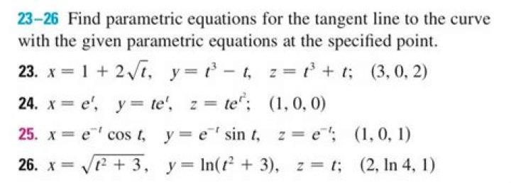 Find an equation of the tangent line to this parametric curve