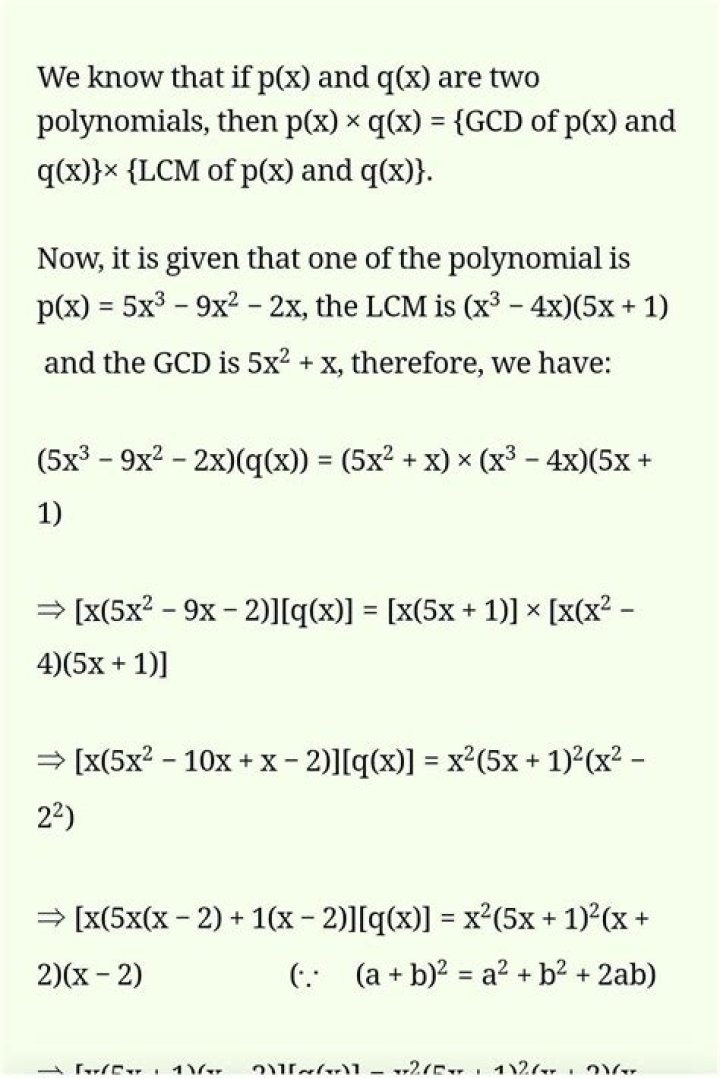 Find gcd and lcm of two polynomials