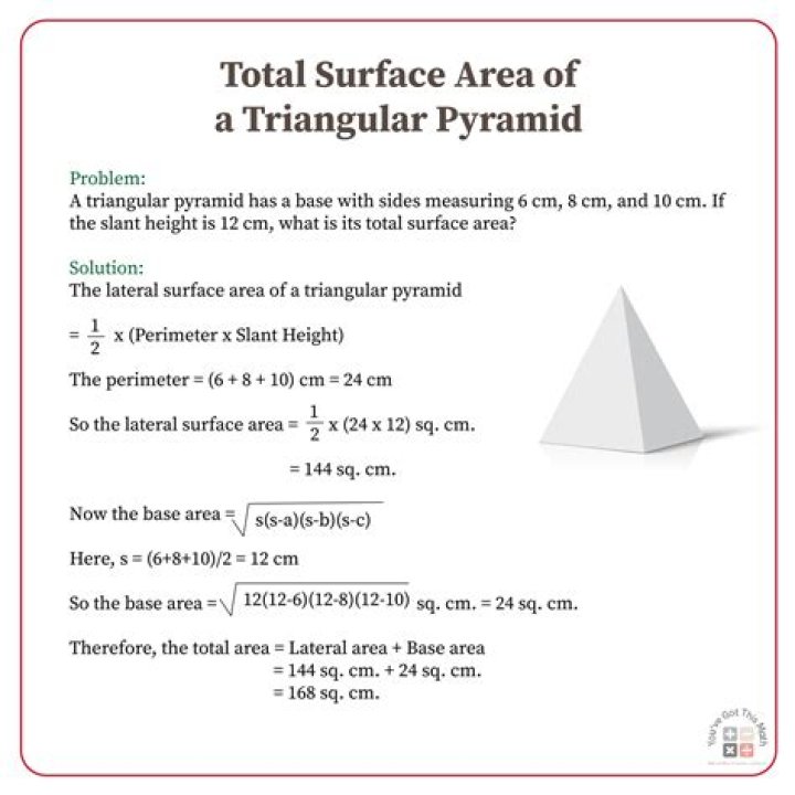Finding Area of a Triangular Pyramid