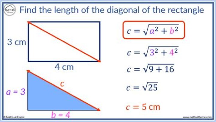 Finding the diagonal of a rectangle.