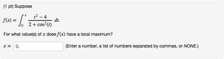 Finding the local maximum from a definite integral