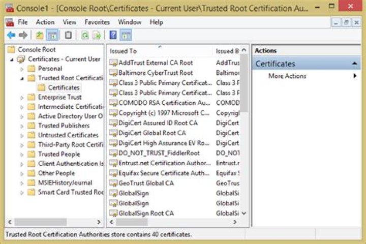 found a bunch of DO_NOT_TRUST_FiddlerRoot personal certificates installed on my system