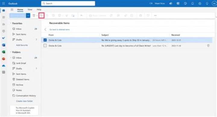 Get rid of Unread Mail folder, restore emails to Inbox