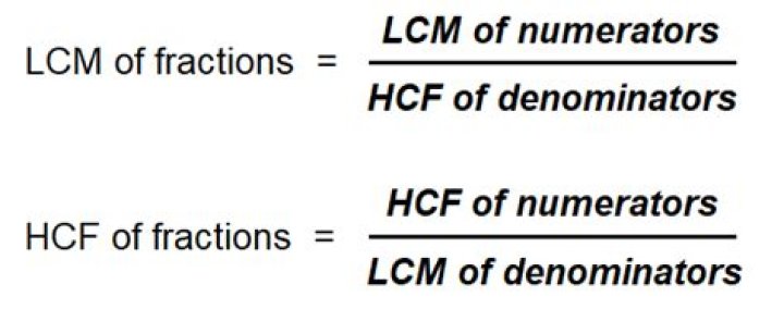 HCF and LCM of fractions