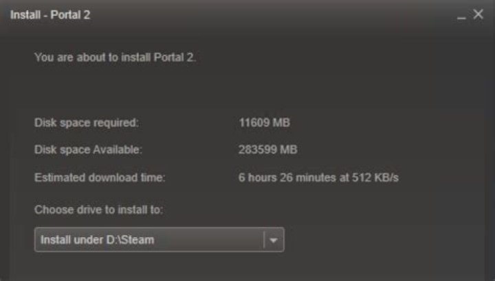 How big is the Portal 2 download from Steam?