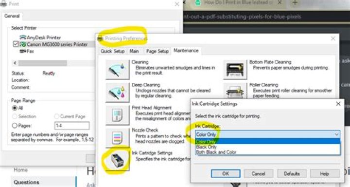 How can I print out a PDF substituting pixels for blue pixels?