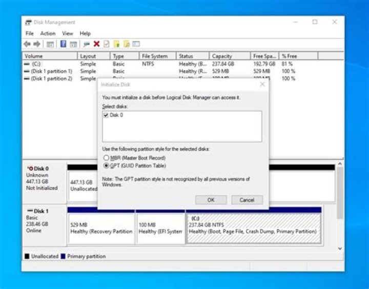 How do I format an HDD to GPT partition style using Windows 10's installation disk