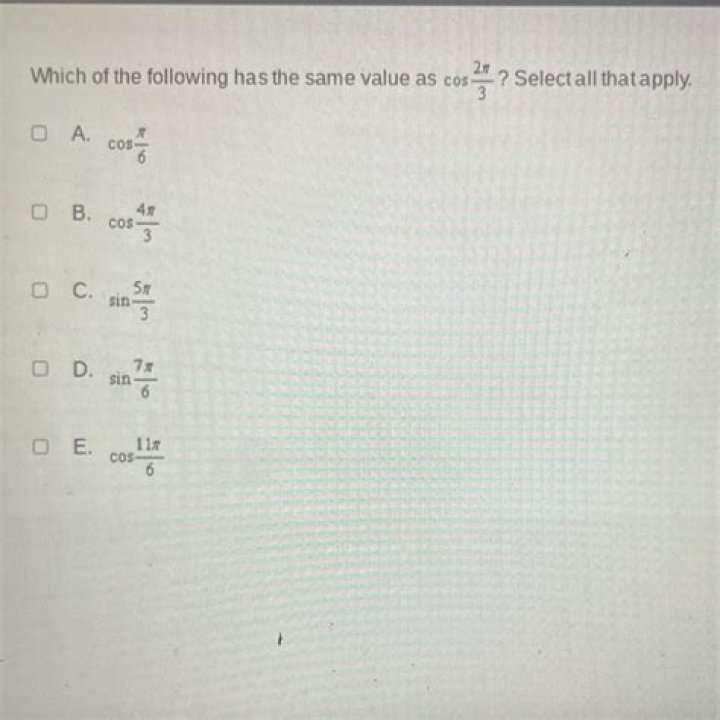 How does cos(4000pi/3) have the same value as cos(4pi/3)?