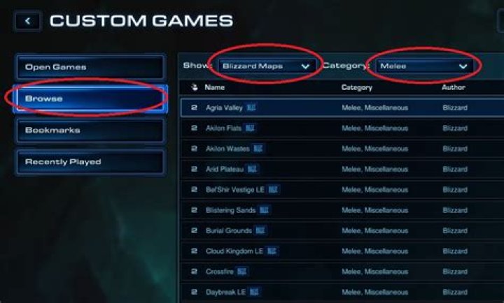 How to change map in StarCraft 2 custom game from 1v1 map