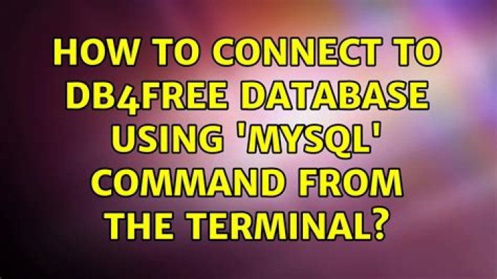 How to connect to db4free database using 'mysql' command from the terminal
