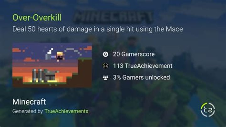 How to get the "Overkill" achievement on Minecraft?