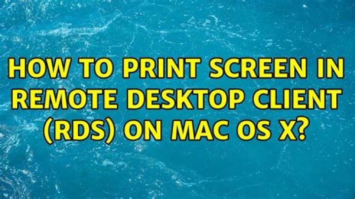 How to print screen in Remote Desktop Client (RDS) on Mac OS X?