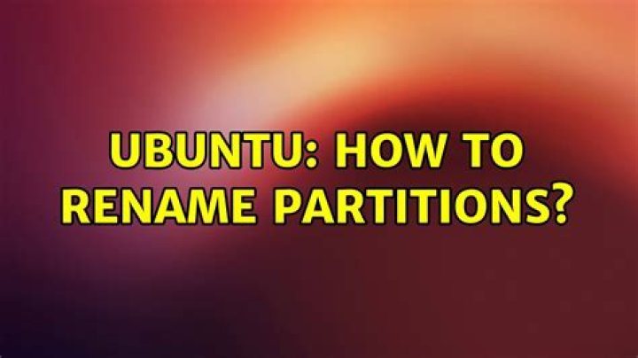 How to rename partitions?