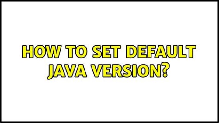 How to set default Java version?