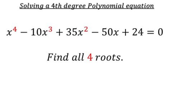 How to solve polynomial of degree 4?