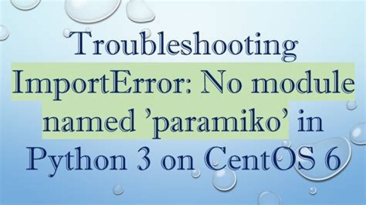 ImportError: No module named paramiko