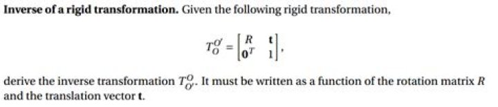 Inverse of a rigid transformation
