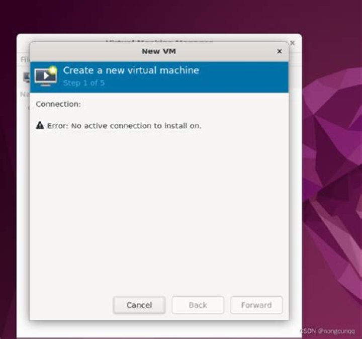 KVM Virt-Manager Error: No active connection to Installed on