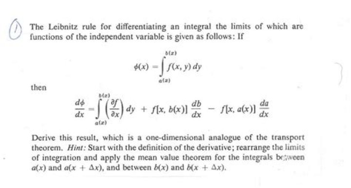 Leibniz rule - differentiation of an integral.