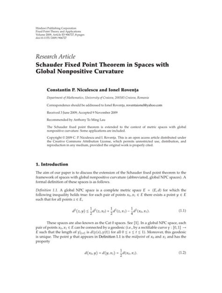 Leray-Schauder fixed point theorem