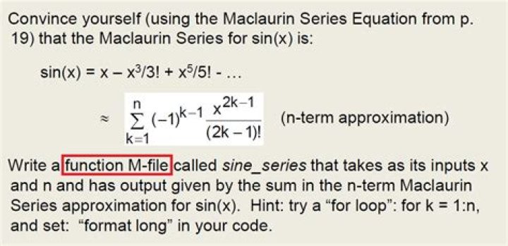 Maclaurin Series Approximation of $\sin{x}$
