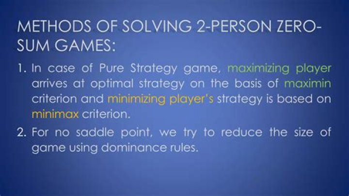 Minimax solution for Zero-Sum Game