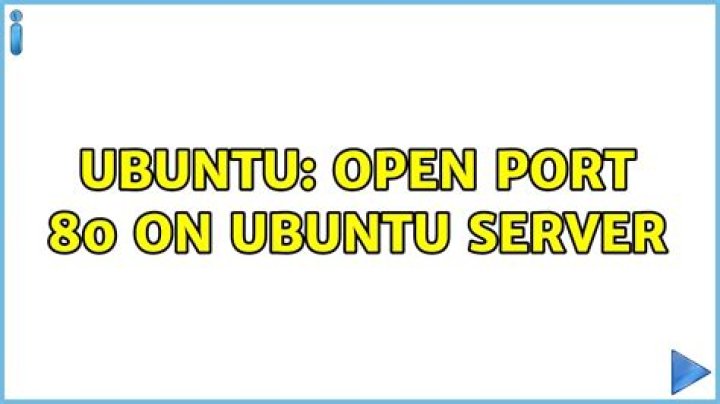 Open port 80 on Ubuntu server
