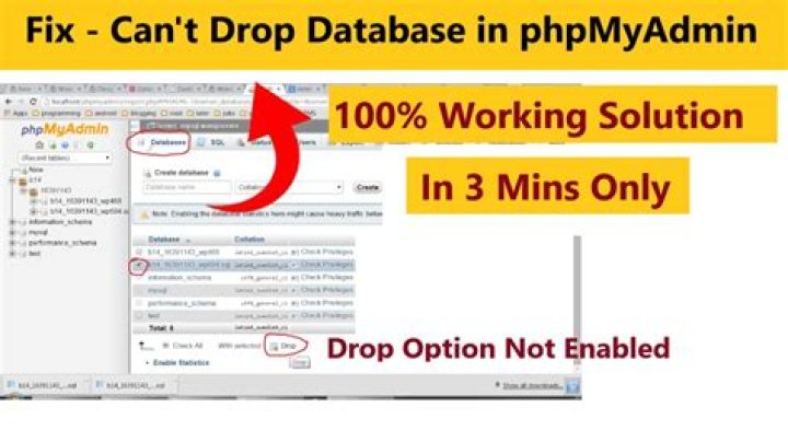 phpmyadmin: DROP DATABASE statements disabled