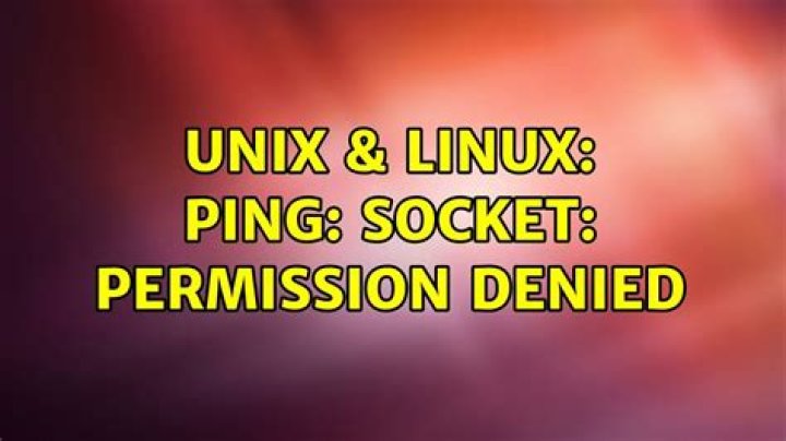 ping socket: Permission denied